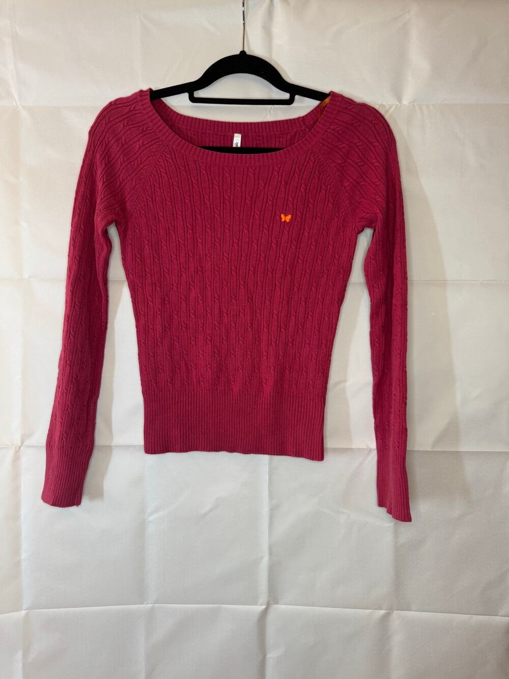 M women’s Aero y2k preppy pink comfy sweater cotton and acrylic